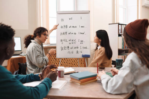 Students preparing for Chinese language exams