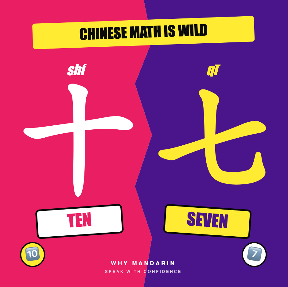 Why Mandarin visual comparison: 十 and 七
